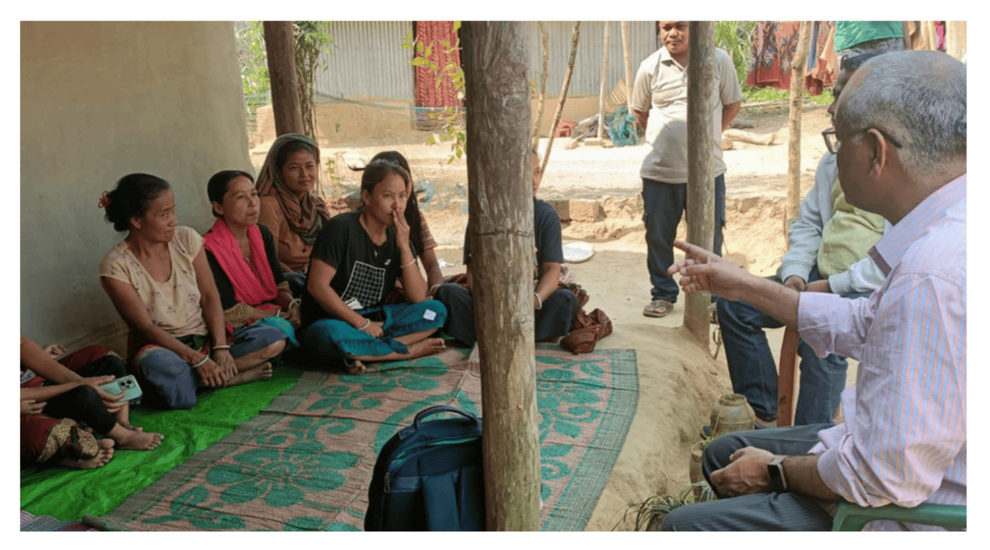 Farmers and Sewa International team members at a Pineapple Cultivation Livelihood Program session